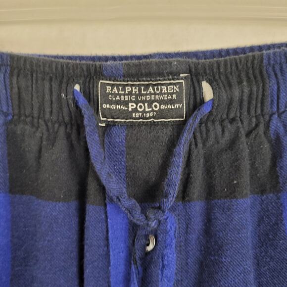 Polo Ralph Lauren blue plaid tie waist pajama pants Size small heritage classic - Picture 5 of 7